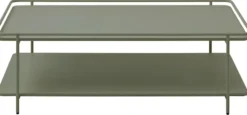 Stolik kawowy Yuba 55x110 cm z półką oliwkowy