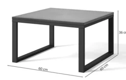 Stolik ogrodowy Dywilly 60x60 cm beton/ czarny stela偶