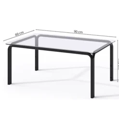 Stolik ogrodowy Worcully 90x60 cm ze szklanym blatem