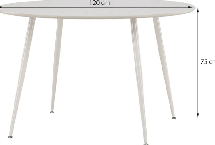 Stół Plaza okrągły blat średnica 120 cm beżowy