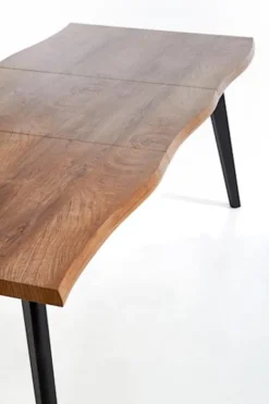 Stół rozkładany Diggory 120-180x80 cm dąb naturalny/czarny