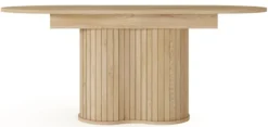 Stół rozkładany do jadalni Lovi owalny z ryflowaniem 180-220x90 cm dąb cremona