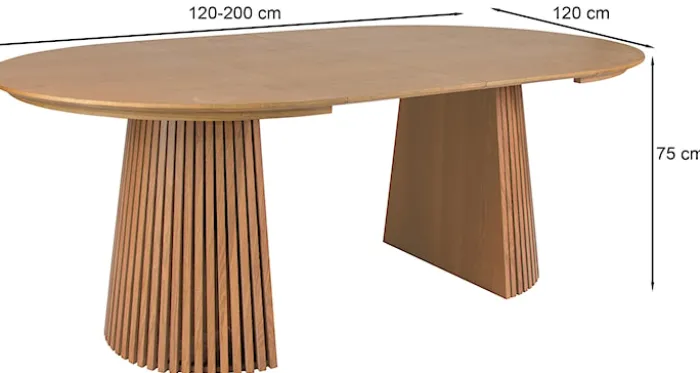 Stół rozkładany Formisty 120-200x120 cm lamele orzech