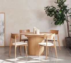 Stół rozkładany Gativel 120-167 cm lamele dąb naturalny