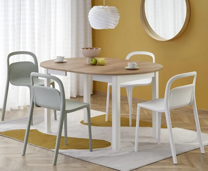 Stół rozkładany Nelloom 102-142x102 dąb craft/ biały