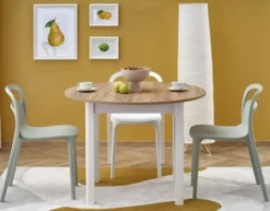 Stół rozkładany Nelloom 102-142x102 dąb craft/ biały