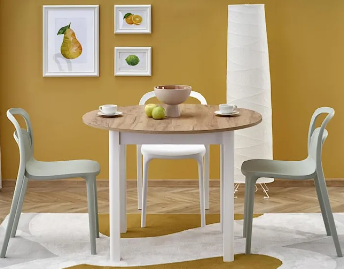 Stół rozkładany Nelloom 102-142x102 dąb craft/ biały