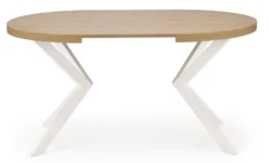 Stół rozkładany Obereler 100-250x100 cm dąb złoty/ biały