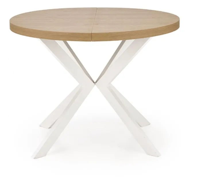Stół rozkładany Obereler 100-250x100 cm dąb złoty/ biały