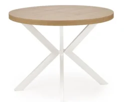 Stół rozkładany Obereler 100-250x100 cm dąb złoty/ biały