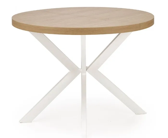 Stół rozkładany Obereler 100-250x100 cm dąb złoty/ biały