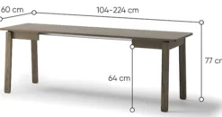 Stół rozkładany Plot 104-224x60 cm dąb ciemny