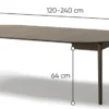 Stół rozkładany Plot 120-240x120 cm dąb ciemny