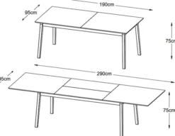 Stół rozkładany Qulize 190-290 cm dąb palony