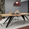 Stół rozkładany Scalize 140/240 cm Dąb Craft z czarną stalową ramą