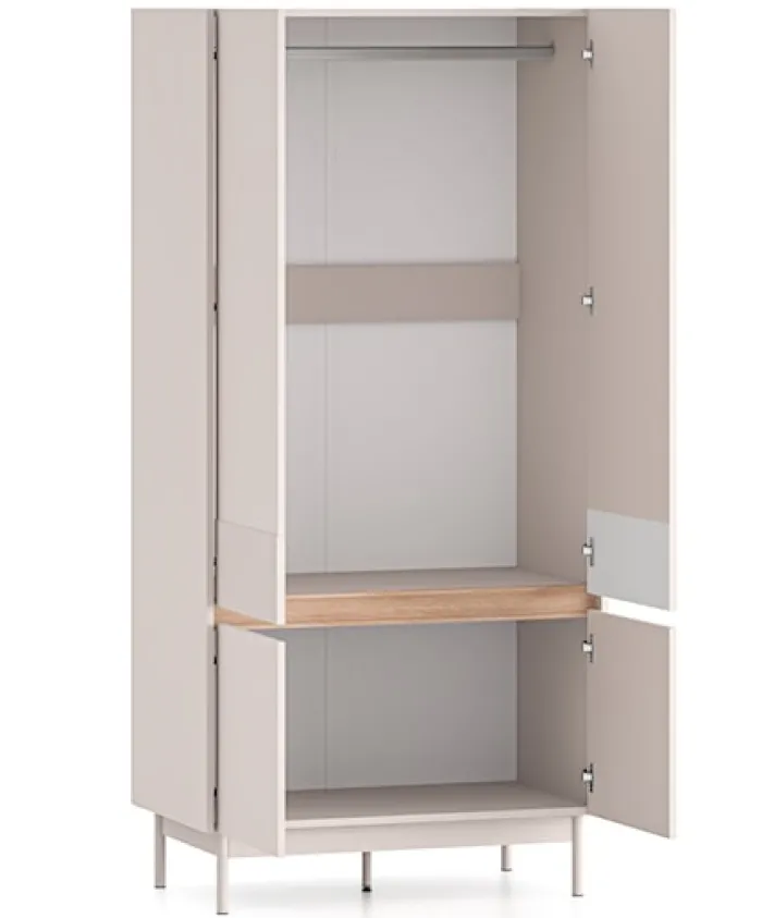 Szafa czterodrzwiowa Dunea 92 cm kaszmir/dąb