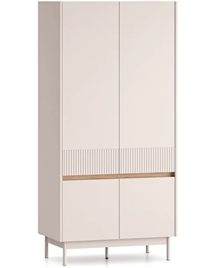 Szafa czterodrzwiowa Dunea 92 cm kaszmir/dąb