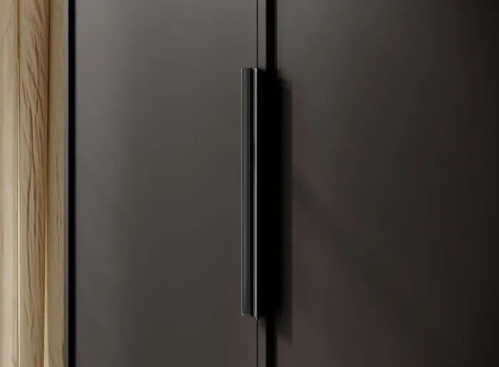 Szafa czterodrzwiowa Frame z dwoma drążkami 200 cm Czarna