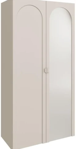 Szafa dwudrzwiowa Arkadia z frezowanym frontem i lustrem 100 cm kaszmir