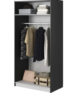 Szafa dwudrzwiowa Frame z drążkiem 100 cm Czarna