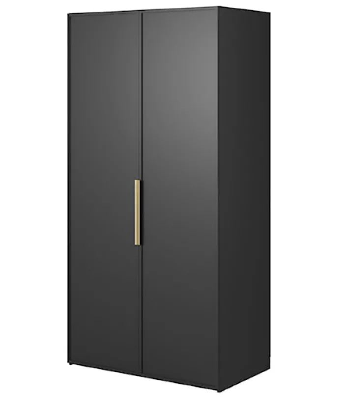 Szafa dwudrzwiowa Frame z drążkiem 100 cm Czarna