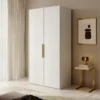 Szafa dwudrzwiowa Frame z drążkiem i półkami 100 cm Biała