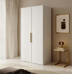 Szafa dwudrzwiowa Frame z drążkiem 100 cm Biała