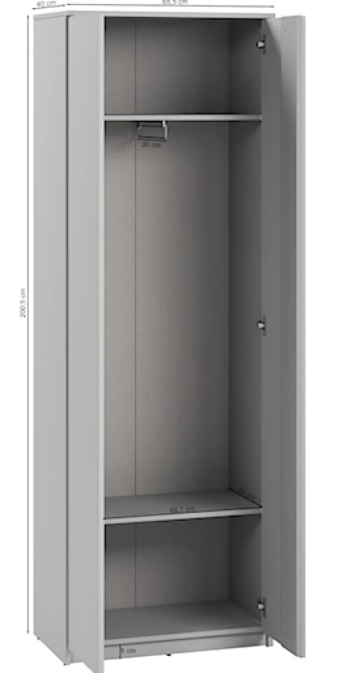 Szafa dwudrzwiowa Simply 69 cm szara