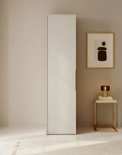 Szafa jednodrzwiowa Frame z półkami 50 cm Szary beż