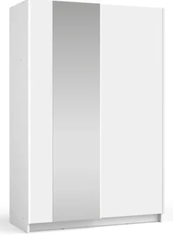 Szafa przesuwna Fiaso dwudrzwiowa z lustrem 120 cm biała
