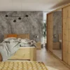 Szafa przesuwna z lustrem Rinker 250 cm Dąb artisan