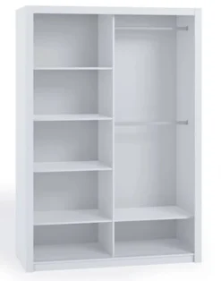 Szafa Rinker 150 cm z lustrem Biały