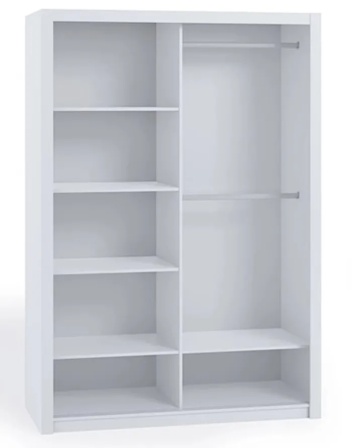 Szafa Rinker 150 cm z lustrem Biały