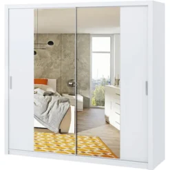 Szafa Rinker 220 cm z lustrem Biały