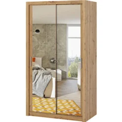 Szafa Rinker 120 cm z lustrem Dąb artisan
