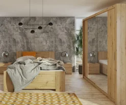 Szafa Rinker 200 cm z lustrem Dąb artisan