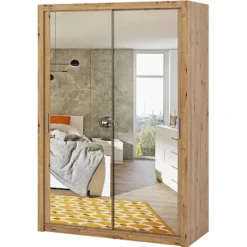 Szafa Rinker 150 cm z lustrem Dąb artisan