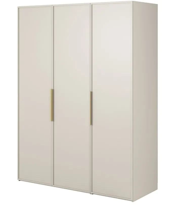 Szafa trzydrzwiowa Frame z dwoma drążkami 150 cm Szary beż