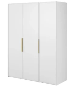 Szafa trzydrzwiowa Frame z dwoma drążkami 150 cm Biała