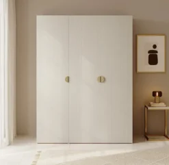Szafa trzydrzwiowa Moonir z dwoma drążkami 150 cm Szary beż