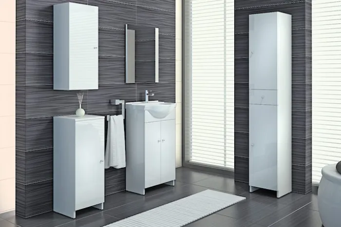 Szafka łazienkowa Meandy stojąca podwójna biała