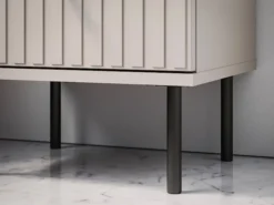 Szafka nocna Caletto z szufladą 40 cm ozdobne lamele kaszmir