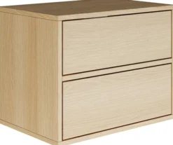 Szafka nocna Framme wisząca z dwiema szufladami 50 cm dąb lindberg
