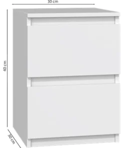 Szafka nocna Malwa z dwiema szufladami 30 cm kaszmir