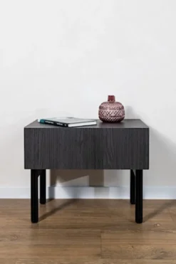 Szafka nocna Nolie z szufladą i nóżkami 50 cm Jesion Portland Czarny