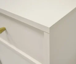 Szafka nocna Oktio z dwiema szufladami 52 cm beż piaskowy na złotych nogach