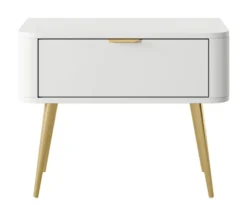Szafka nocna Oval z szufladą 63 cm Biała