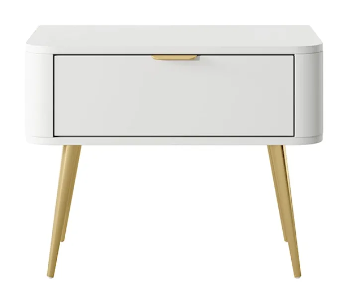 Szafka nocna Oval z szufladą 63 cm Biała
