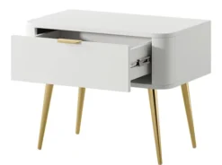 Szafka nocna Oval z szufladą 63 cm Biała