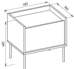 Szafka nocna Tovi jednodrzwiowa 50 cm kaszmir/dąb lindberg